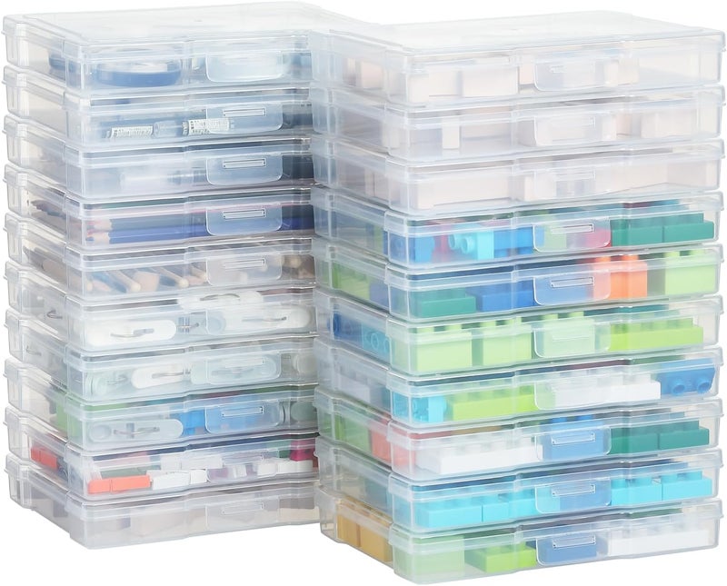 OMNISAFE 5x7 Photo Storage Cases, Plastic Craft Storage Container, Acid-Free Box for Pictures, Crafts, Scrapbooking, Photo Keeper (20) - Image 1